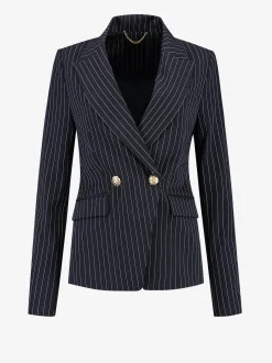 Aansluitende blazer met krijtstreep