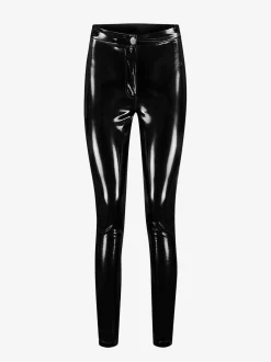 Aansluitende broek met glimmende coating