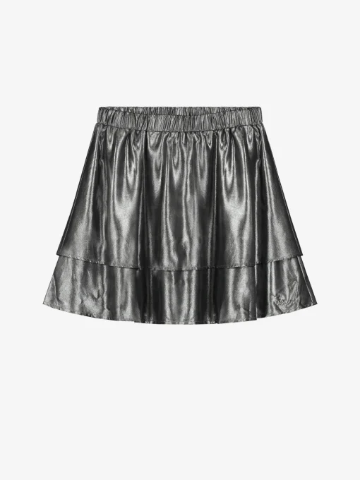 A-lijn rok met metallic look en elastische tailleband