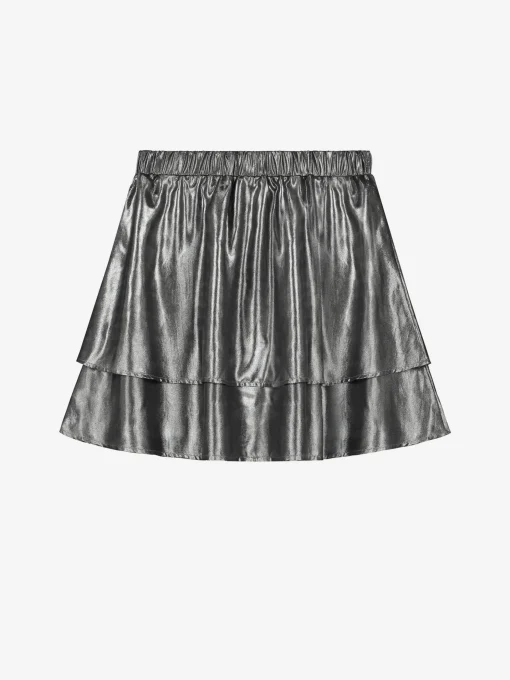 A-lijn rok met metallic look en elastische tailleband