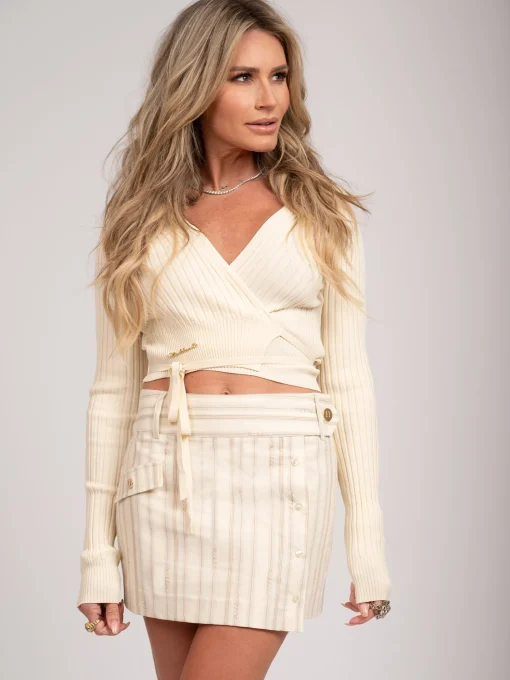 Cardigan met strikkoord