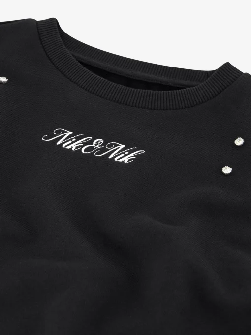 Cropped sweater met glinsterende studs