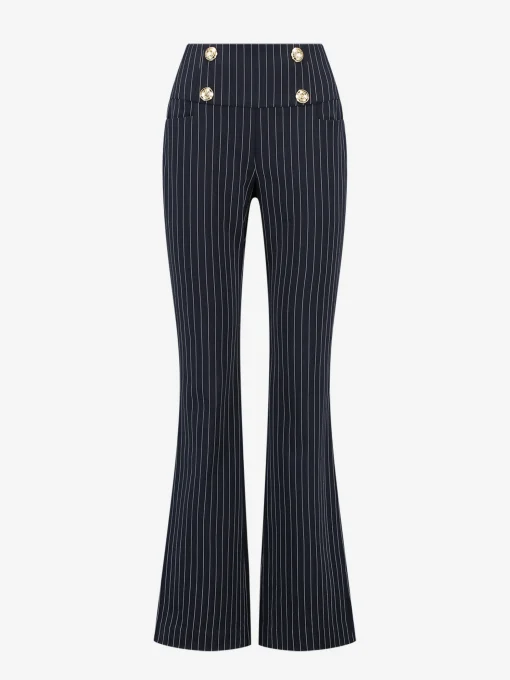 Flared broek met krijtstreep