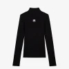 Geribbelde ski pully met col