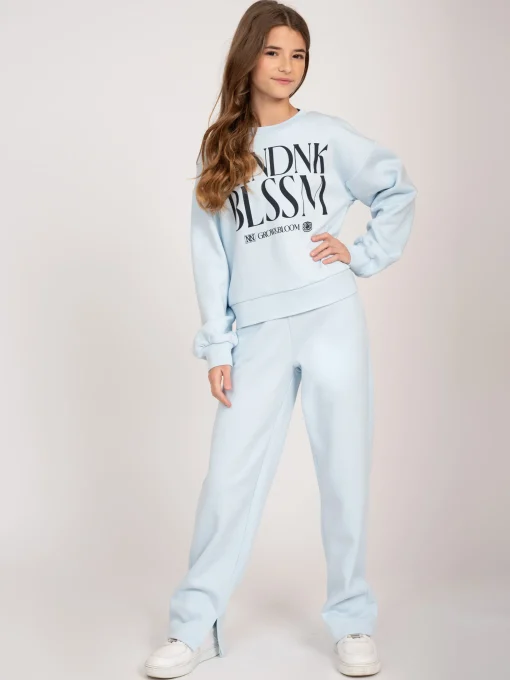 Joggingbroek met rechte pijpen en split