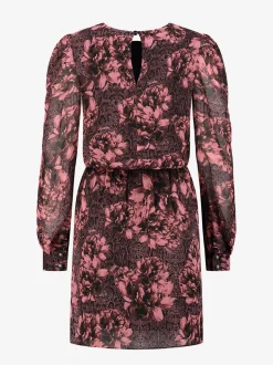Jurk met rozen- en slangenprint