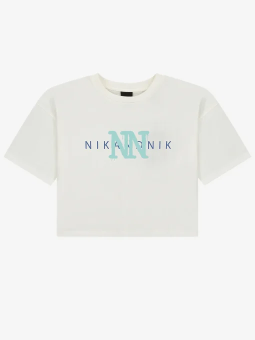 Korte T-shirt met NN print