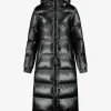 Lange puffer jas met metallic look