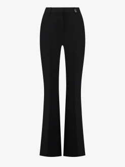 Mid waist pantalon met veter detail