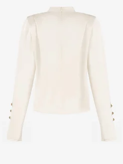 Satijnen look blouse met flared mouwen