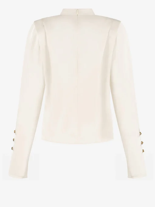 Satijnen look blouse met flared mouwen
