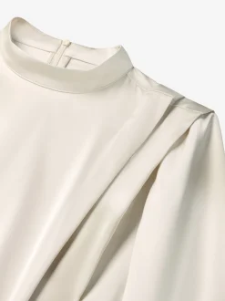 Satijnen look blouse met flared mouwen