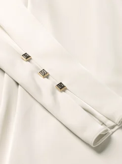 Satijnen look blouse met flared mouwen
