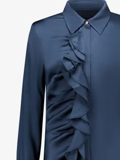Satijn-look blouse met ruches