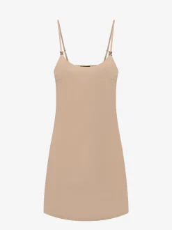 Satin look stap jurk
