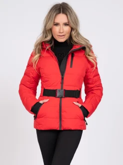 Ski jas met capuchon en elastische riem