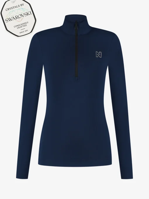 Ski pully met rits en Swarovski N-logo
