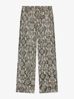 Slangenprint broek met rechte pijpen