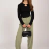 Straight fit broek met split