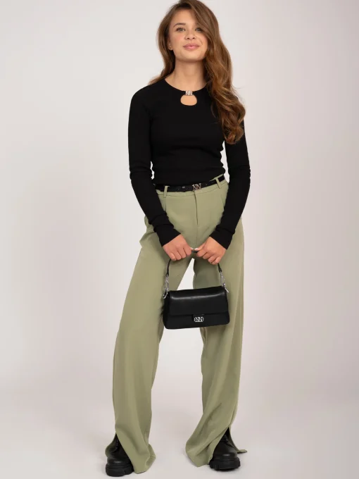 Straight fit broek met split