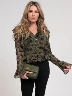 Top met slangen print