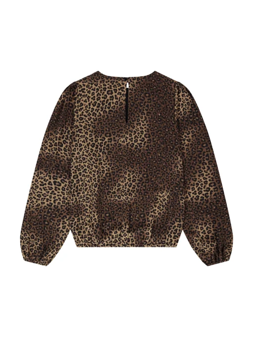 Wijdvallende blouse met panterprint