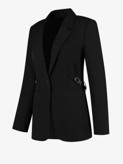 Aansluitende blazer met gesp detail