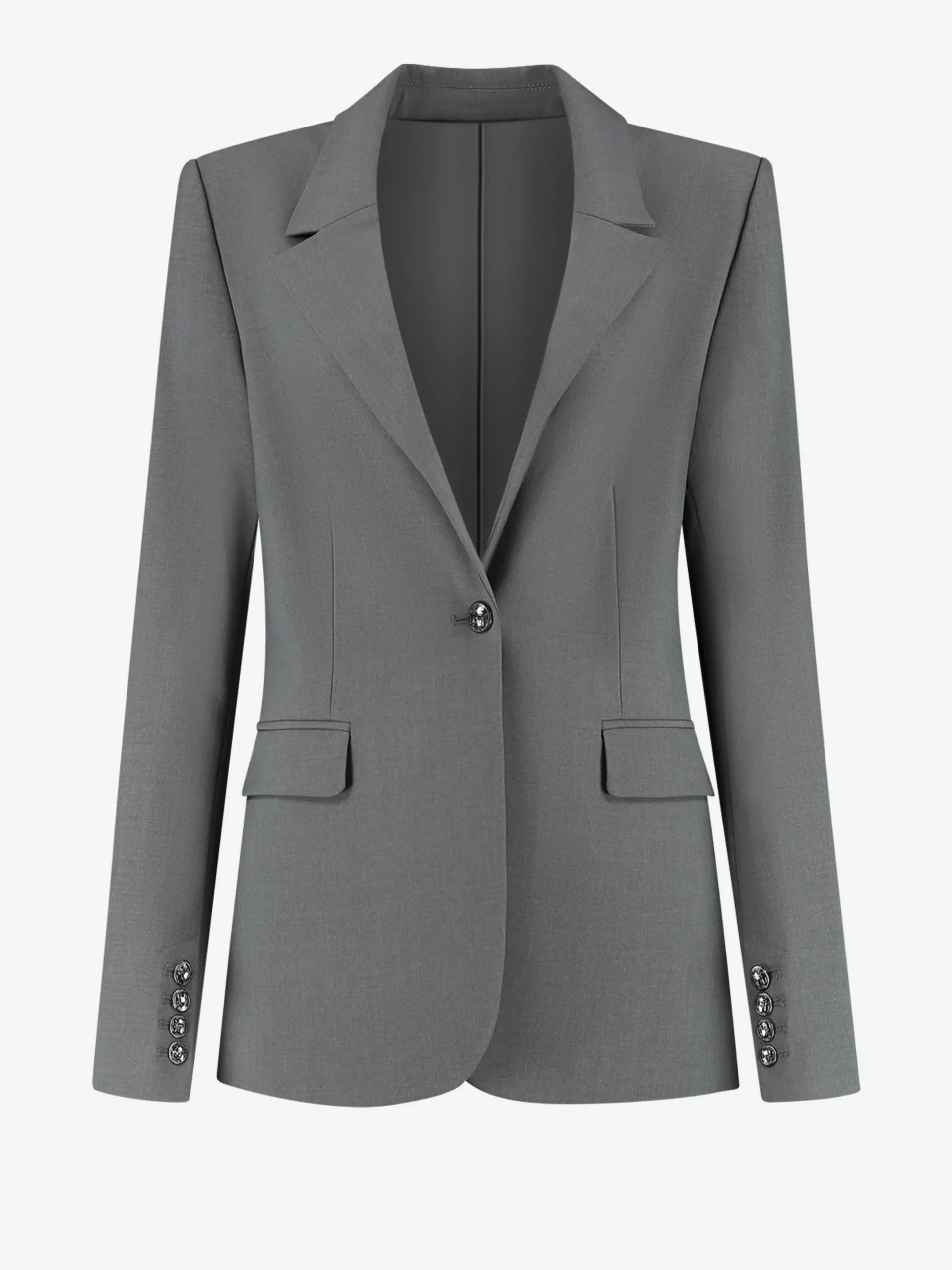 Aansluitende blazer met reverskraag en klepzakken