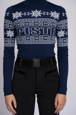 Aansluitende top met logo patroon en col