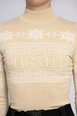 Aansluitende top met logo patroon en col