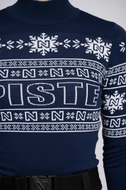 Aansluitende top met logo patroon en col