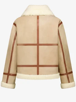 Alleen in de winkel - Lammy coat met contrast biezen