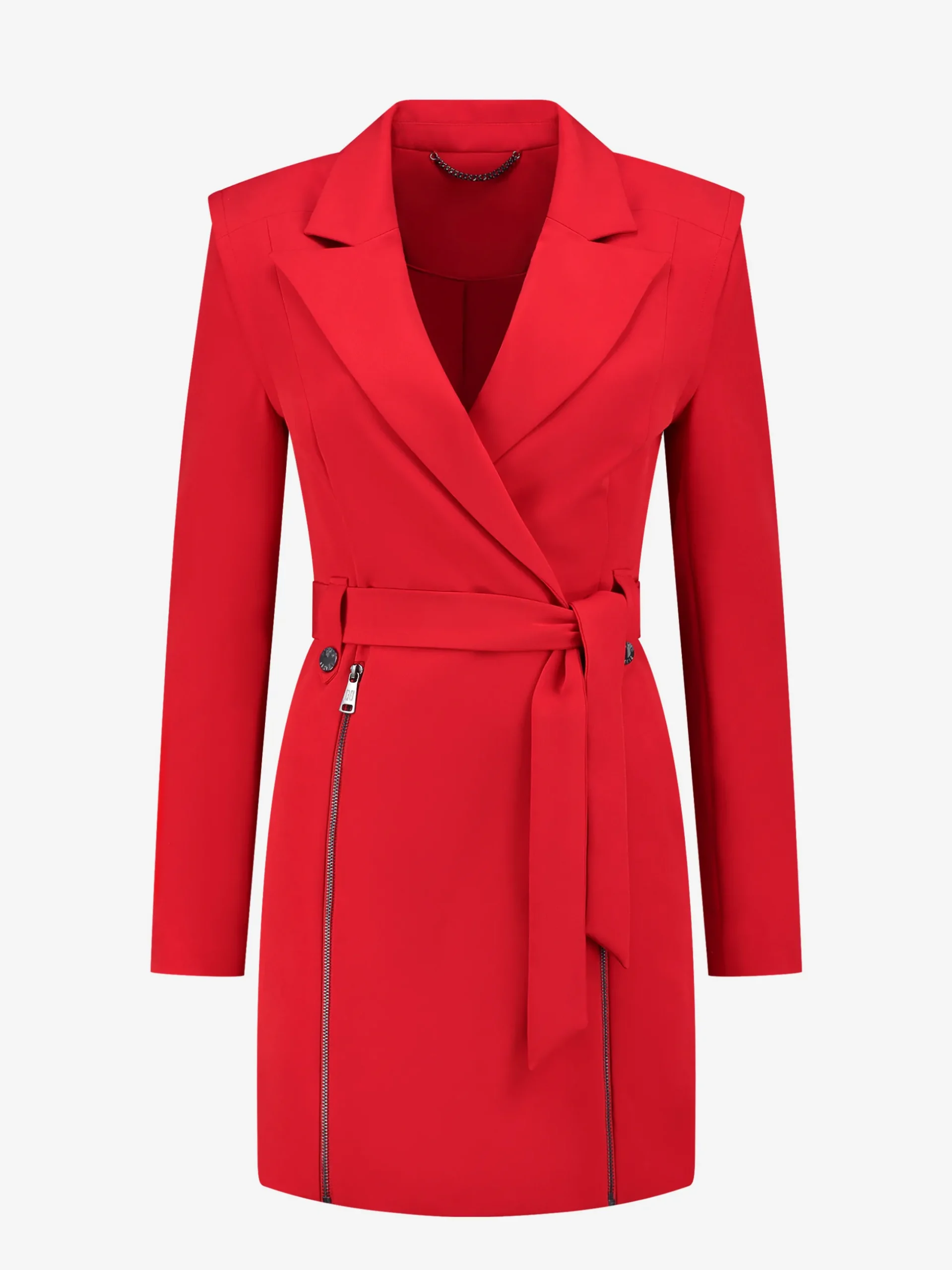 Blazerjurk met ritsen en ceintuur