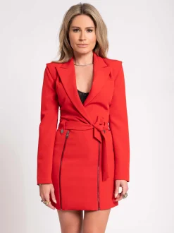 Blazerjurk met ritsen en ceintuur