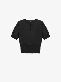 Blouse met broderie taille