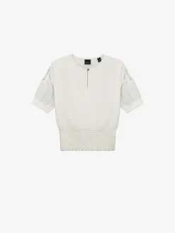 Blouse met broderie taille