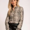 Blouse met slangenprint