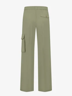 Broek met rechte pijpen en klapzakken