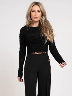 Cropped Ajour knit top