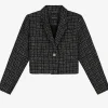 Cropped blazer met pied-de-poule patroon