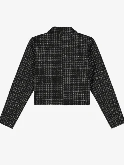 Cropped blazer met pied-de-poule patroon