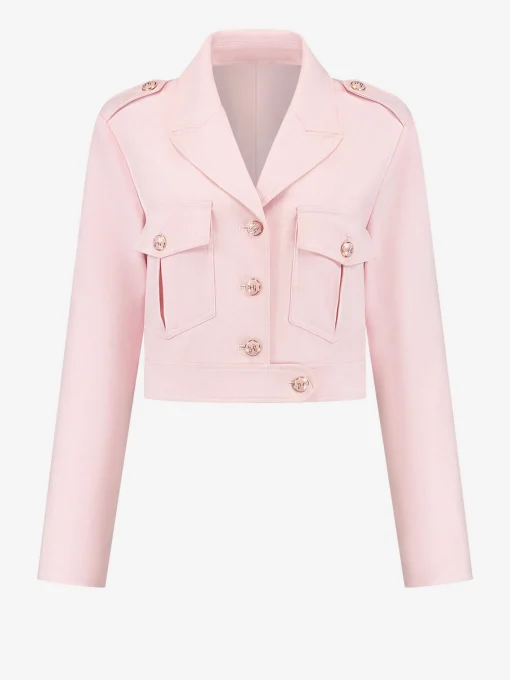 Cropped jacket met FH knopen