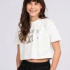 Cropped T-shirt met grafisch NIK&NIK logo