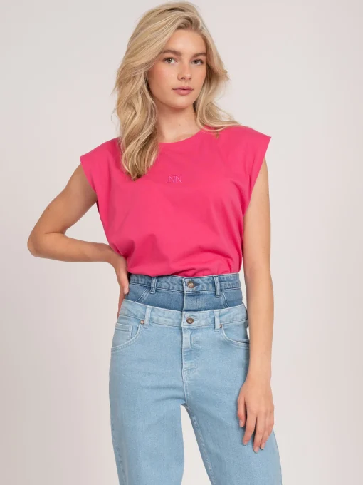Cropped T-shirt met logo
