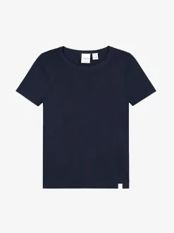 Donkerblauwe top met korte mouwen