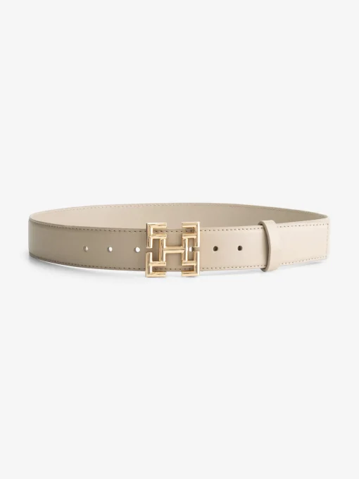 Dunne riem met logo gesp