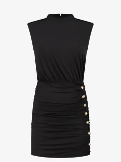 Fitted jurk met knopen