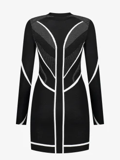 Fitted jurk met lijnen