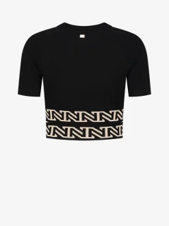 Fitted t-shirt met gekruisde logo banden