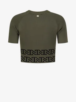 Fitted t-shirt met gekruisde logo banden
